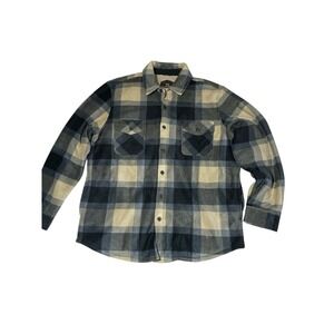Freedom Foundry Mens XL Sherpa Lined Fleece Jacket Plaid Long Sleeve Polyester‎
